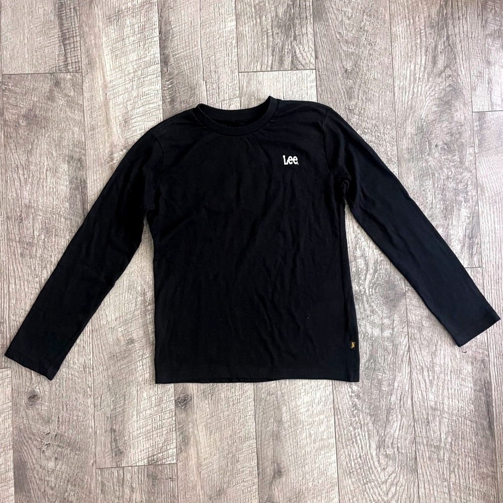 Lee Boys‎ Black Long Sleeve Graphic Tee Shirt Medium 10/12 Since 1889 Logo